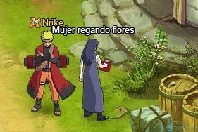 mujer regando flores