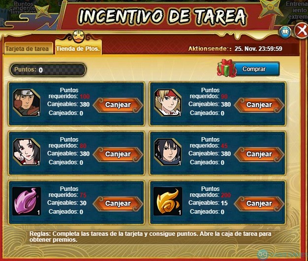 incentivos de tareas